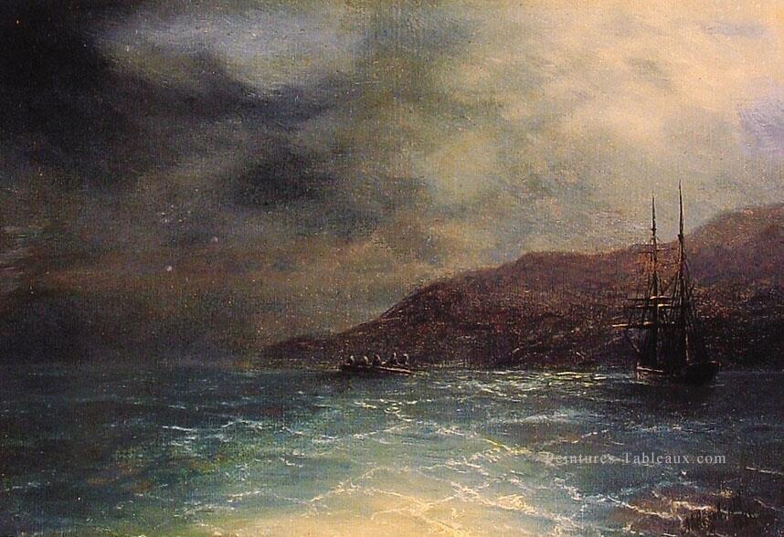 Ivan Aivazovsky Voyage Nocturne Paysage marin Peintures à l'huile